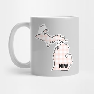 USA States: Michigan (pink plaid) Mug